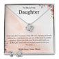 To My Lovely Daughter: Pages of my life end- Love Knot Earring and Necklace Set- Love Mom