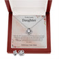 To My Lovely Daughter: Pages of my life end- Love Knot Earring and Necklace Set- Love Mom