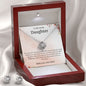 To My Lovely Daughter: Pages of my life end- Love Knot Earring and Necklace Set- Love Mom