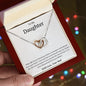 To My Daughter-When Life Knocks You Down- Interlocking Heart Necklace- Love Dad